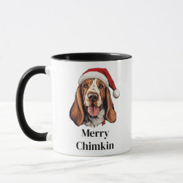 Basset Hound Hund Santa Hat jul Mugg