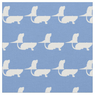 Basset Hound Hund Silhouette Pet Light Blue Tyg