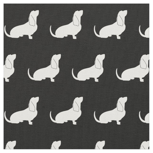 Basset Hound Hund Silhouette Pet Tyg (Närbild)