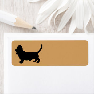 Basset Hound Hund Silhouette Returadress Etikett