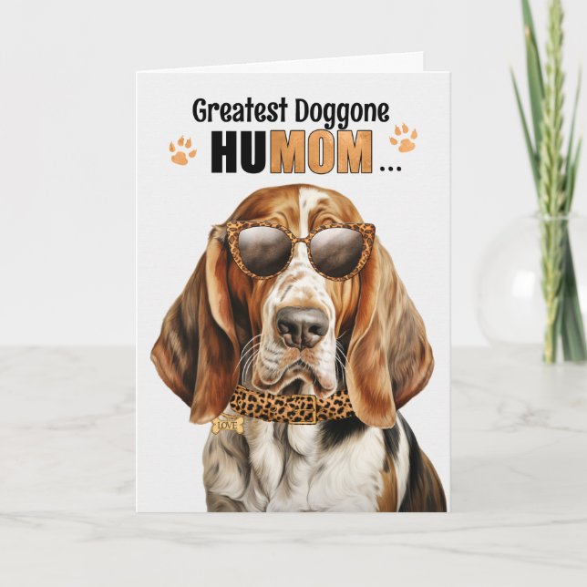 Basset Hound Hund Underbarare HuMOM Mors dag Helgkort (Framsida)