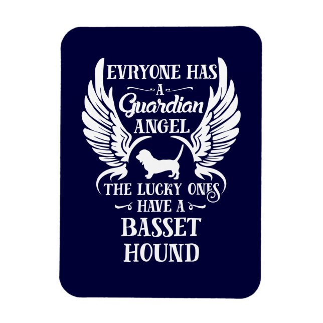 Basset Hound hund vårdgarantängel Magnet (Vertikal)