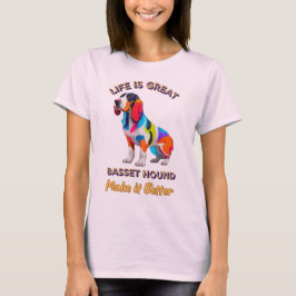 Basset Hound Hundälskares design T Shirt