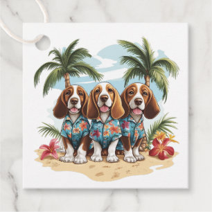Basset Hound Hundar Hawaiian Shirts Gåvor Etiketter
