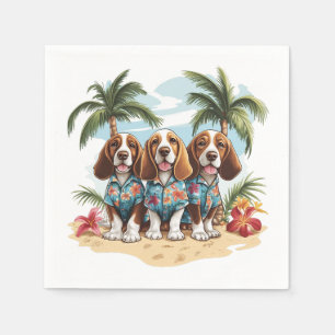 Basset Hound Hundar Hawaiian Shirts Pappersservett