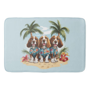 Basset Hound Hundar Hawaiianska Tröjor Badrumsmatta