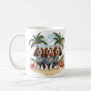 Basset Hound Hundar Hawaiianska Tröjor Kaffemugg