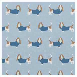 Basset Hound hundar i buskmarker Tyg