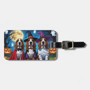 Basset Hound Hundar Pumpkin Halloween Funny Bagagebricka