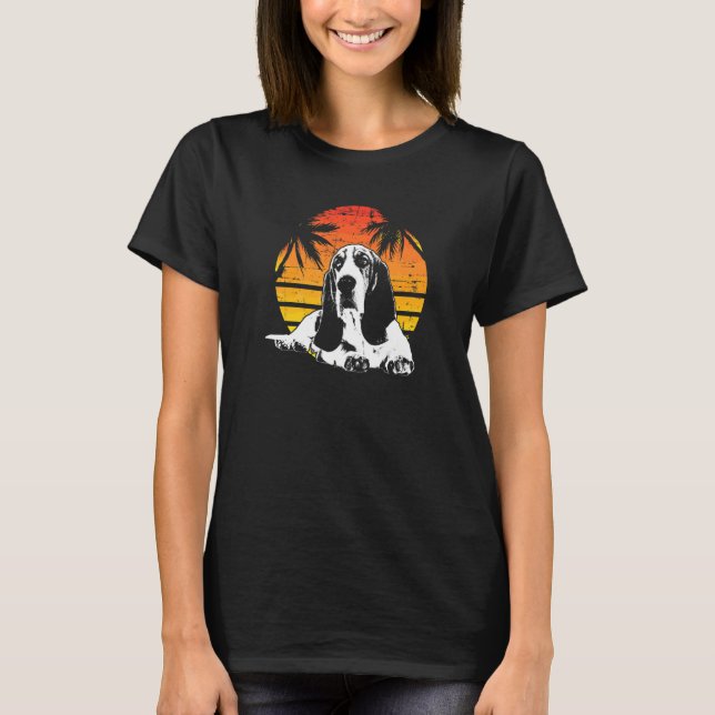 Basset Hound Hundras  16 T Shirt (Framsida)