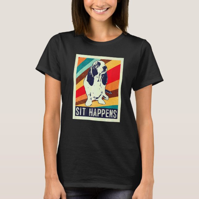 Basset Hound Hundras  23 T Shirt (Framsida)