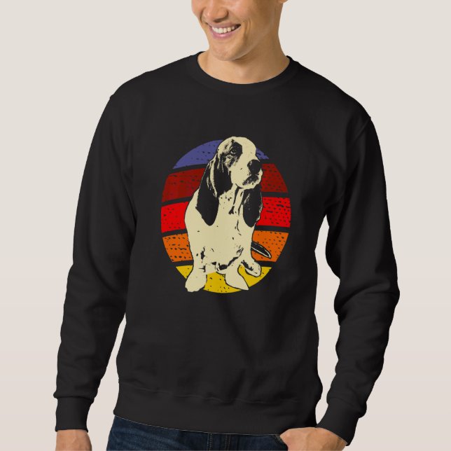 Basset Hound Hundras  30 Lång Ärmad Tröja (Framsida)
