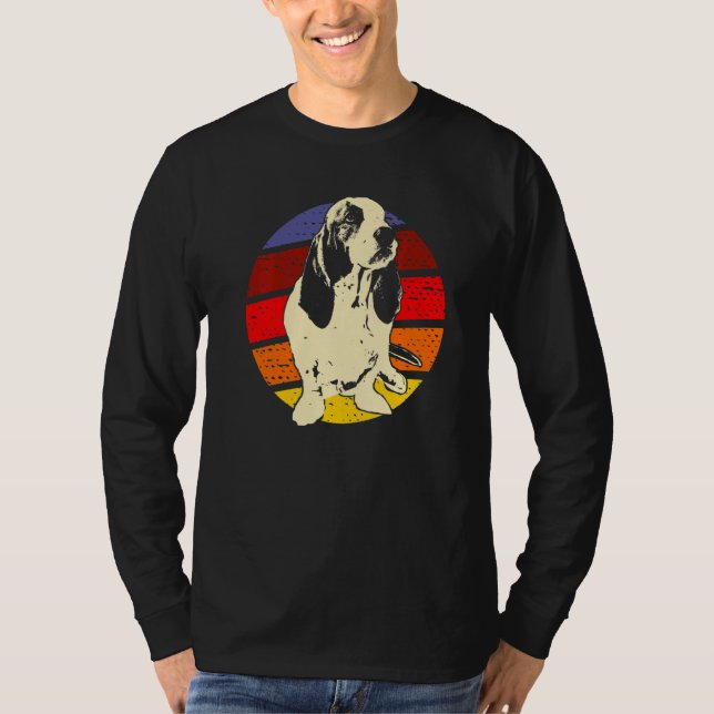 Basset Hound Hundras  30 T Shirt (Framsida)