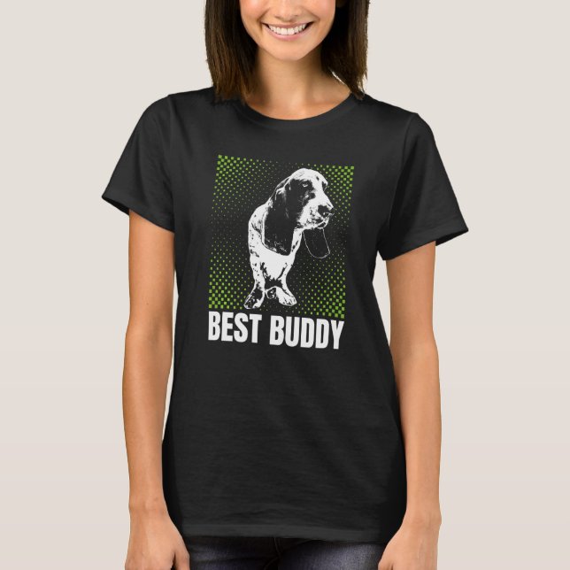 Basset Hound Hundras  37 T Shirt (Framsida)