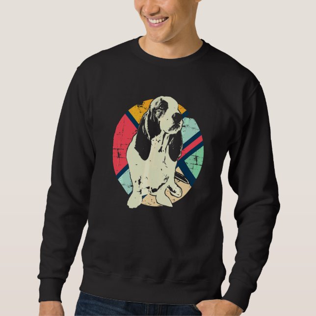 Basset Hound Hundras  40 Lång Ärmad Tröja (Framsida)