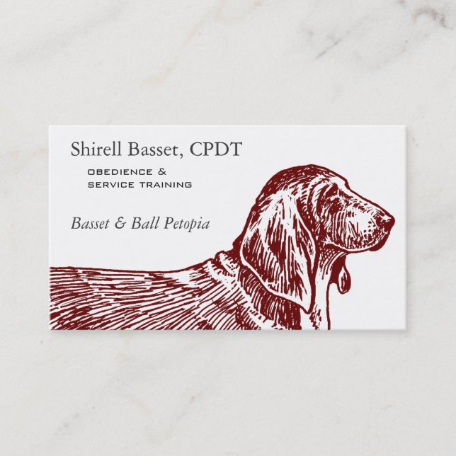 Basset Hound Hundras Husdjur Professionell Visitkort (Framsida)