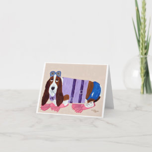 Basset Hound i flipper Helgkort