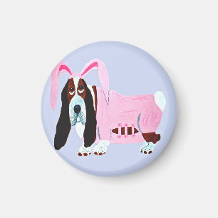 Basset Hound i kanindräkt Magnet