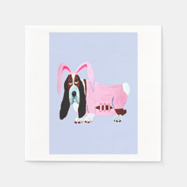 Basset Hound i kanindräkt Pappersservett