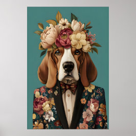 Basset Hound i kostymaffisch, Basset Hound Poster