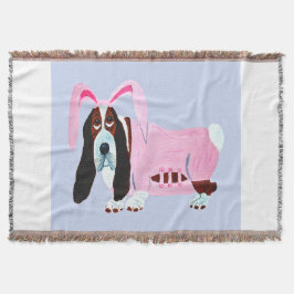 Basset Hound in bunny costume Filt
