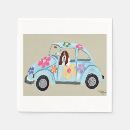  Basset Hound in Hippy car Pappersservett