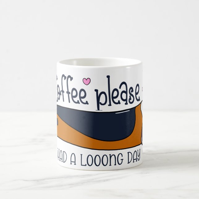 Basset Hound jag har haft en lång dag Kaffemugg (Center)