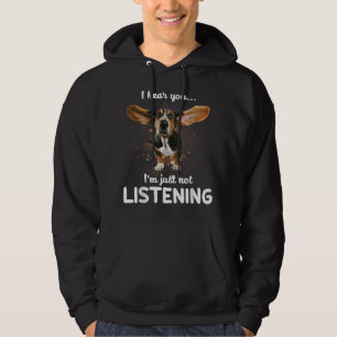 Basset Hound Jag hör att du inte lyssnar Hoodie