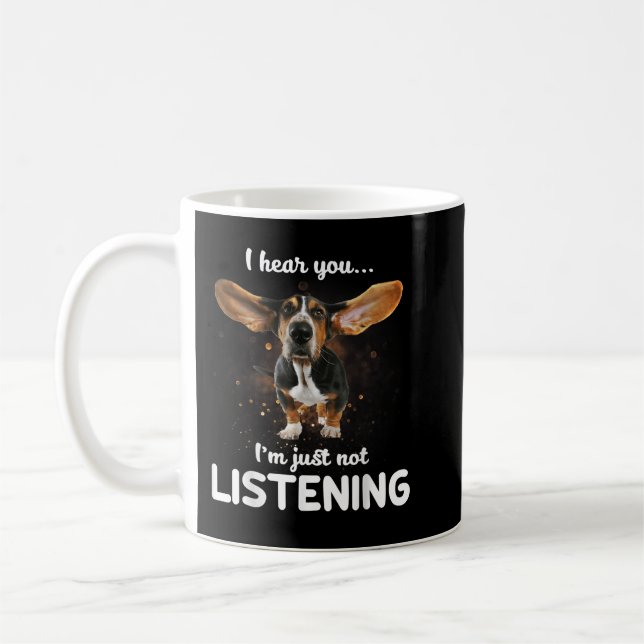 Basset Hound Jag hör att du inte lyssnar Kaffemugg (Vänster)