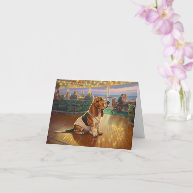Basset Hound-jul Cruise: Pawsome Helgdag Kort (Orkide)
