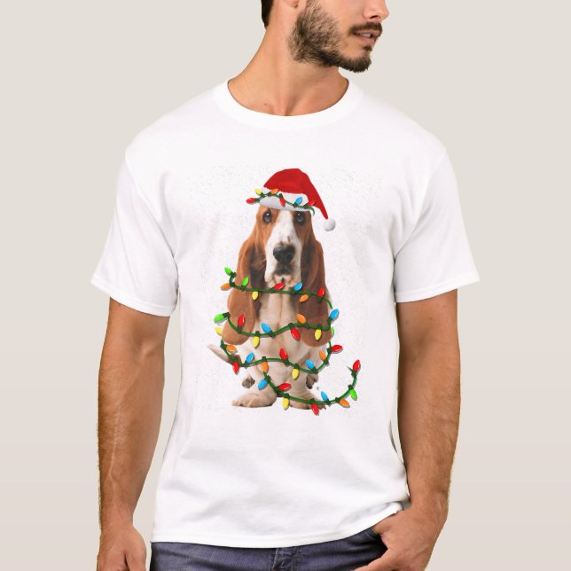 Basset Hound Jul Funny Basset Hound Hund Kärlek T Shirt (Framsida)