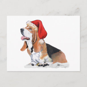 Basset Hound jul Helg Vykort