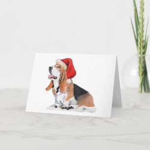 Basset Hound jul Helgkort