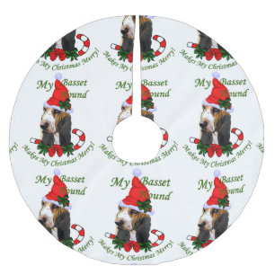Basset Hound jul Julgransmatta Borstad Polyester