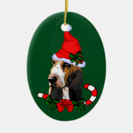 Basset Hound jul Julgransprydnad Keramik