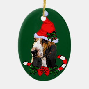Basset Hound jul Julgransprydnad Keramik