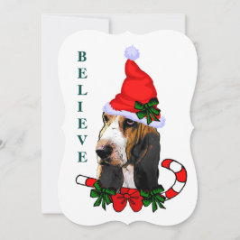 Basset Hound jul Julkort