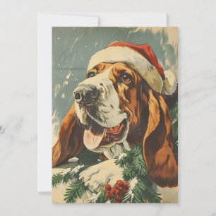 Basset Hound jul Julkort