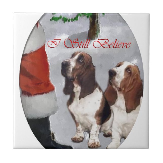 Basset Hound jul Kakelplatta (Framsidan)