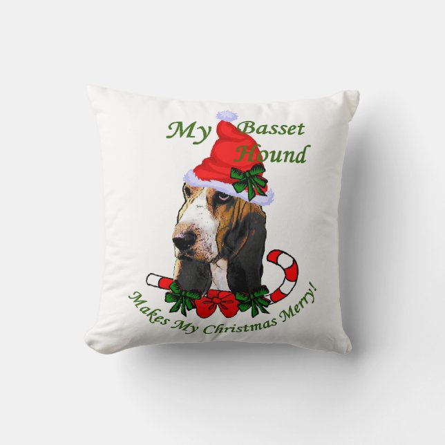 Basset Hound jul Kudde (Framsida)