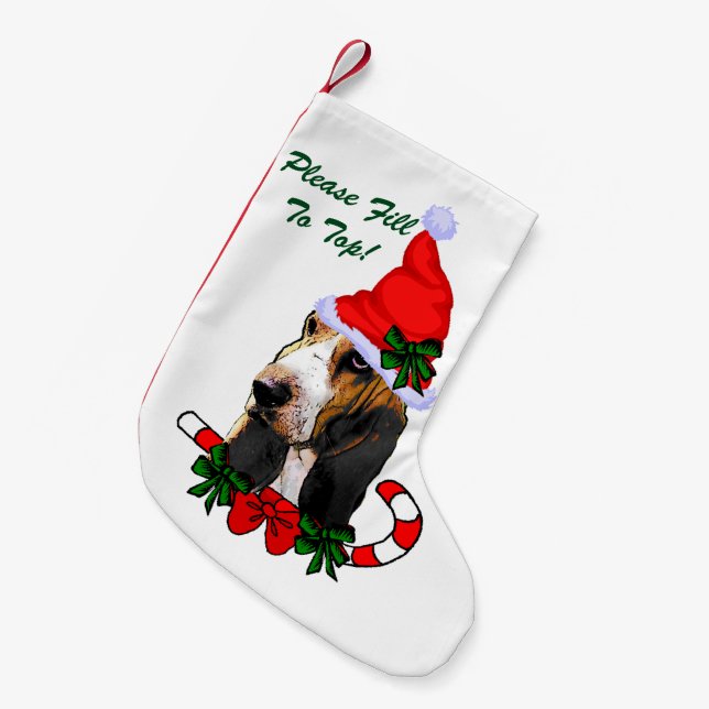 Basset Hound jul Liten Julstrumpa (Framsidan (Hängande))