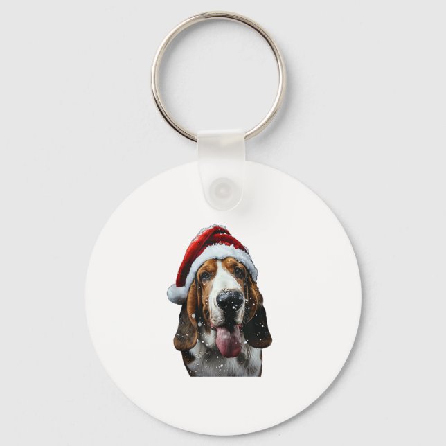 Basset Hound jul Nyckelring (Framsida)
