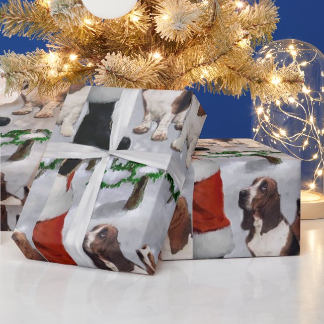 Basset Hound jul Presentpapper (Helgdagar)