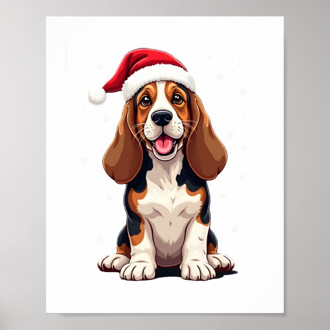 Basset Hound jul tanktop Poster (Framsidan)