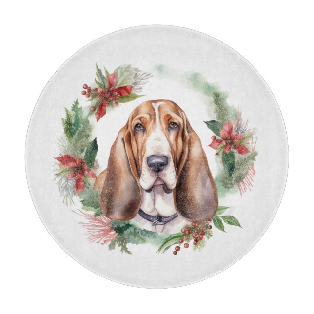 Basset Hound-jul Utandning Festive Valp (Framsidan)