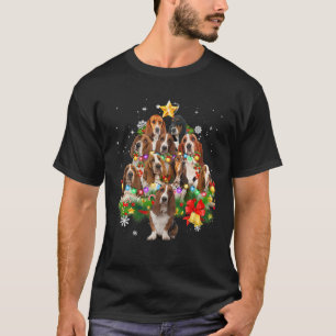 Basset Hound Julgran X-Mas Dekorations FUNN T Shirt