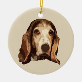 Basset Hound Julgransprydnad Keramik