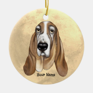 Basset Hound Julgransprydnad Keramik