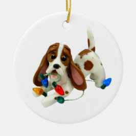 Basset Hound julgransprydnad Keramik