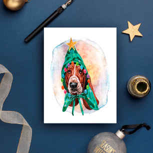 Basset Hound julklappar för hundälskare Helg Vykort